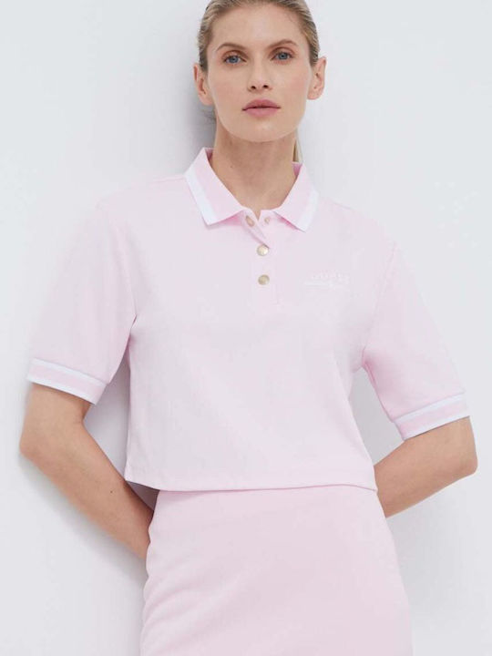 Guess Γυναικεία Αθλητική Polo Μπλούζα Ροζ