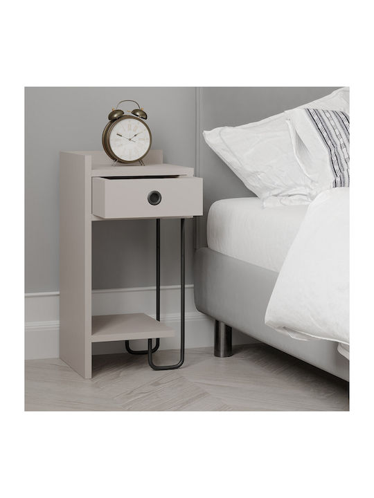 Sirius Bedside Table Left Wooden Brown 31.5x29.5x60cm