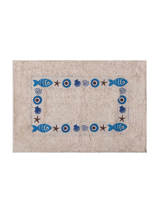 Silk Fashion Cotton Bath Mat Blue 50x80cm 6978000005154