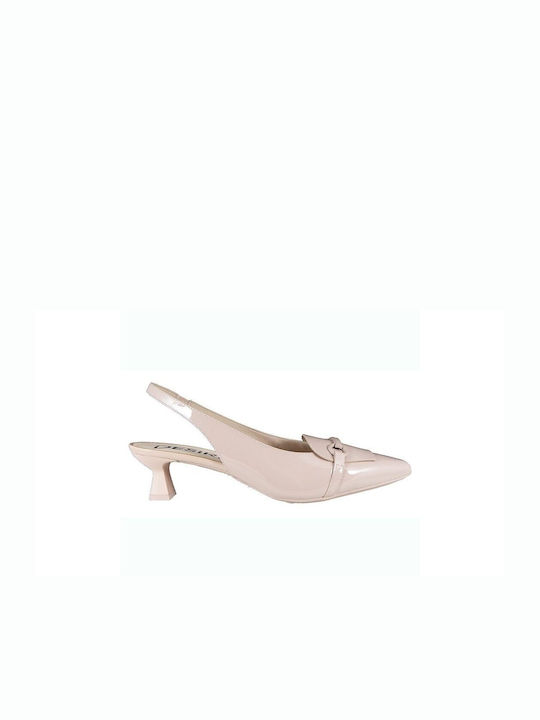 Desiree Shoes Patent Leather Beige Heels