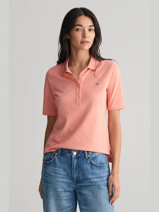 Gant Women's Polo Blouse Short Sleeve Orange