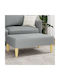 Stoff Fußhocker Hellgrau 77x55x31cm