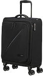 American Tourister Cabin Travel Bag Black with 4 Wheels Height 55cm