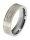 Akzent Ring Small Wedding Band made of Steel Gold Plated