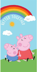 Borea Kinder-Strandtuch Türkis Peppa Schwein 140x70cm