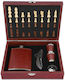 Hip Flask Комплект за пиене Flask Шахматни чаши F4506 240ml Кафяво