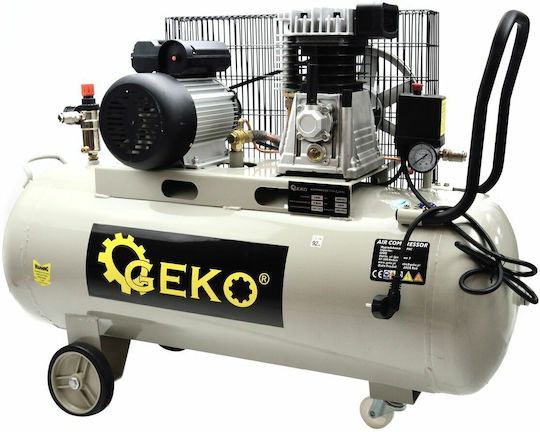 Geko Single-Phase Air Compressors 92dB with Power 2hp and Airtank 100lt