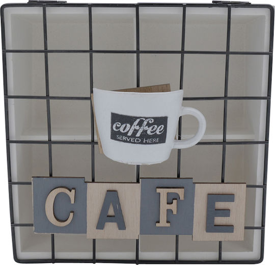 Uncle George Кутия за Захар Кафе Чай с Капак Дървена Кафява 17.5x7.5x17см 1 Брой