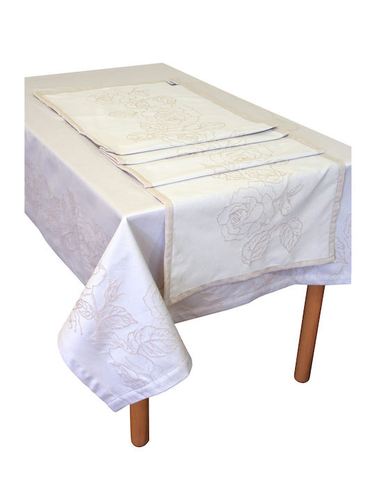 Anna Riska Tablecloth Set Ivory 165x320cm