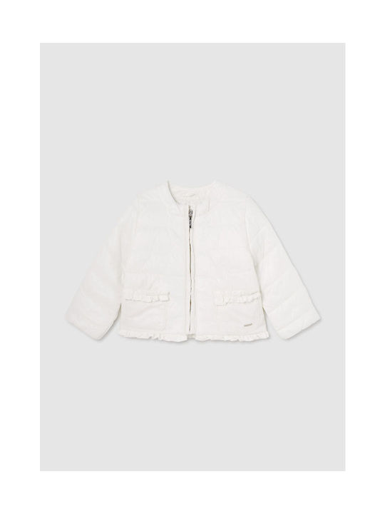 Mayoral Kids Coat Windproof White