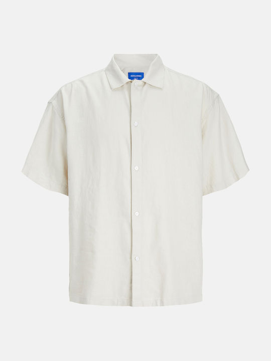 Jack & Jones Men's Shirt Short Sleeve Linen Moo...