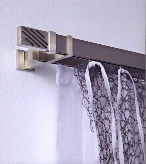 Aslanis Home Metalic Galerie pentru perdele Simplu 200buc Inox Linea