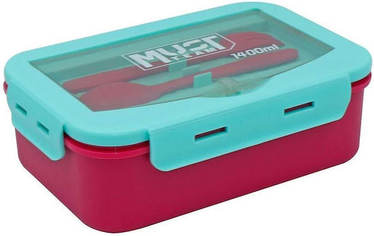 Diakakis Lunch Box Cyan-Fuchsia 1.4lt