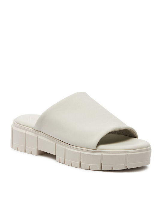 Tamaris Leather Women's Flat Sandals in White C...