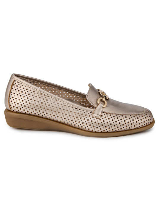 Relax Anatomic Leather Women's Moccasins in Beige Color