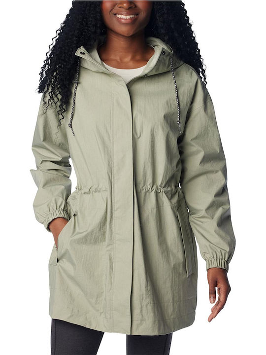 Columbia Splash Side Women's Short Lifestyle Jacket Waterproof for Winter with Hood Khaki