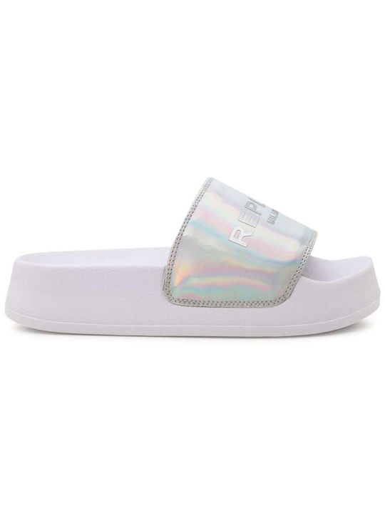 Replay Frauen Flip Flops in Silber Farbe