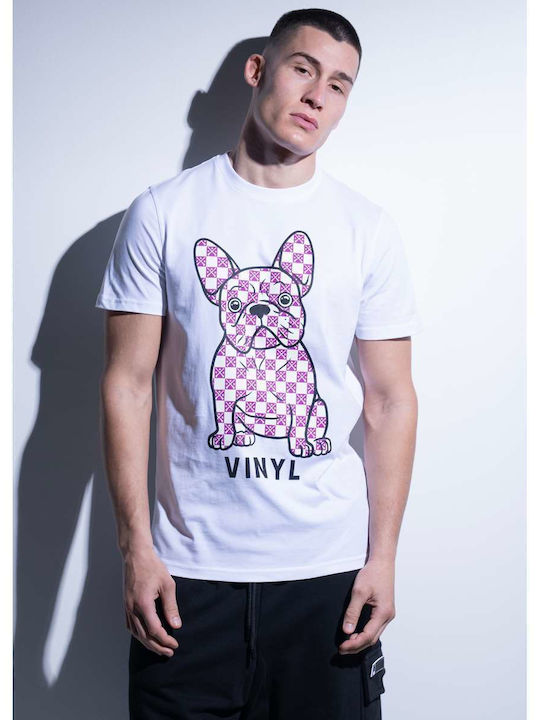 Vinyl Art Clothing Doggie T-shirt Λευκό