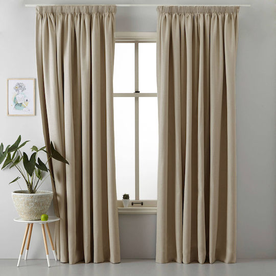 Saray Home Κουρτίνα με Τρέσα Μπεζ 280x220εκ.