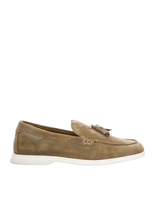 Δερμάτινα Ανδρικά Loafers σε Μπεζ Χρώμα