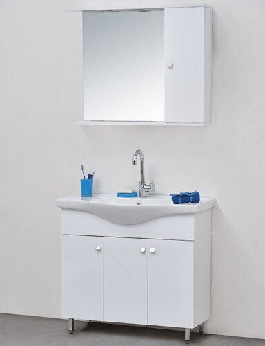 Kolossos Alpis Blat cu Lavoar & Oglindă L75xW34.5xH70cm Alb
