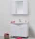 Kolossos Alpis Waschtisch mit Waschbecken & Spiegel L96xB34.5xH70cm White
