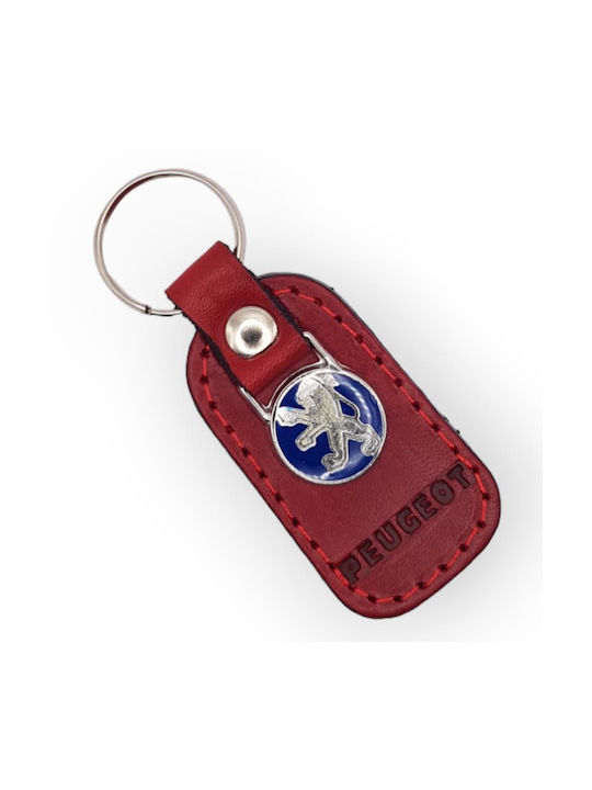 Keychain Piele Roșu