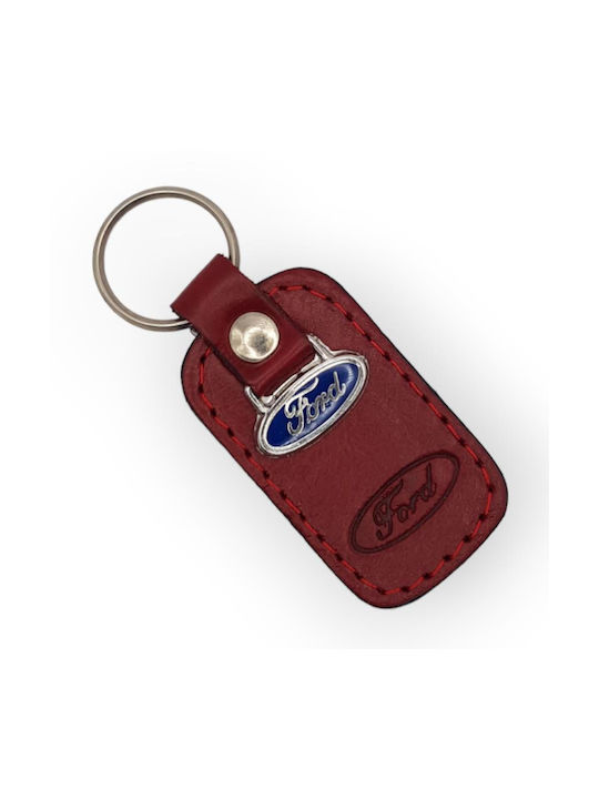 Keychain Piele Roșu