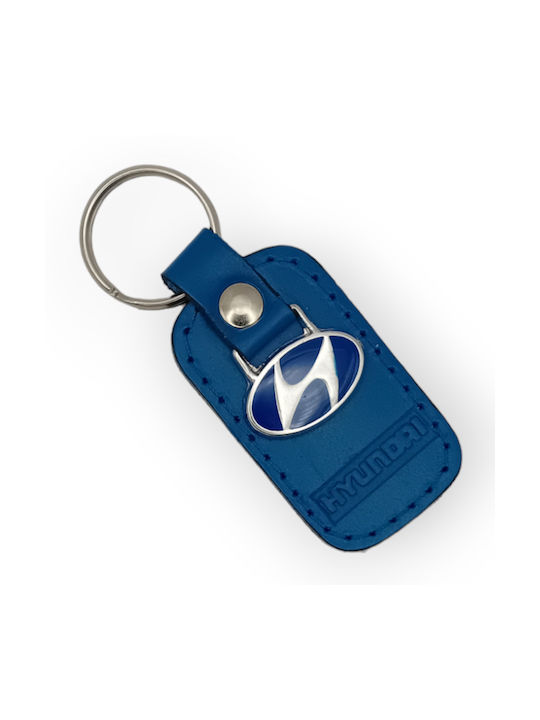 Keychain Leather Blue