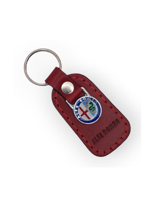 Keychain Piele Roșu