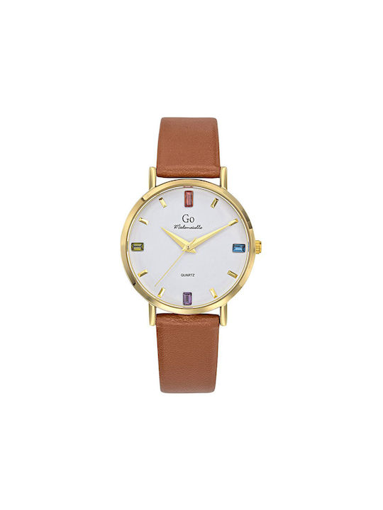 Go Only Watch with White Leather Strap