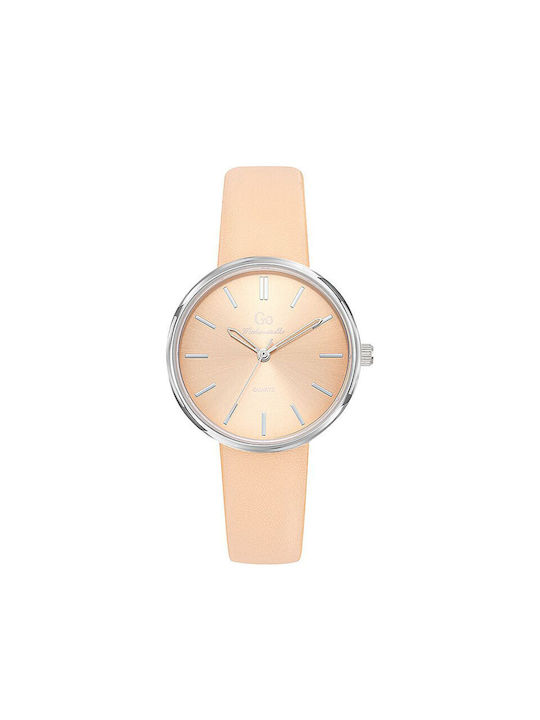Go Only Watch with Beige Leather Strap