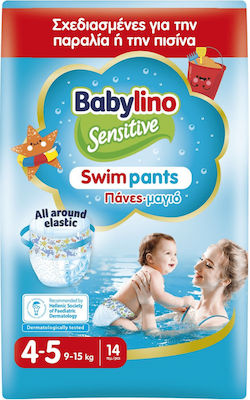 Babylino Scutece de înot Swimpants Sensitive Nr. 4+ pentru 9-15 kgkg 14buc