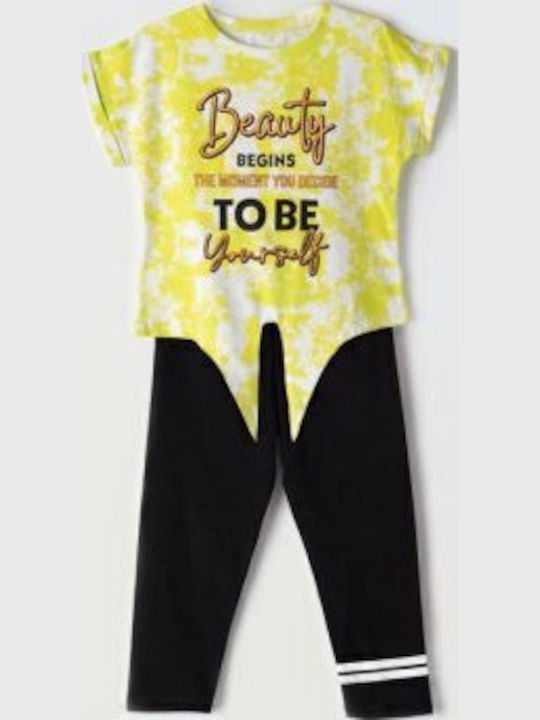 Kids' Set with Leggings Summer 2pcs Yellow