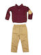 Kids' Set with Pants Summer 2pcs Buegundy
