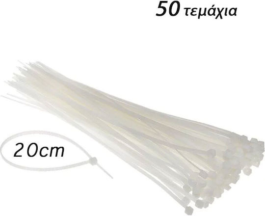Tie Wrap Cable Tie Wrap Set 20cm 50pcs Transparent