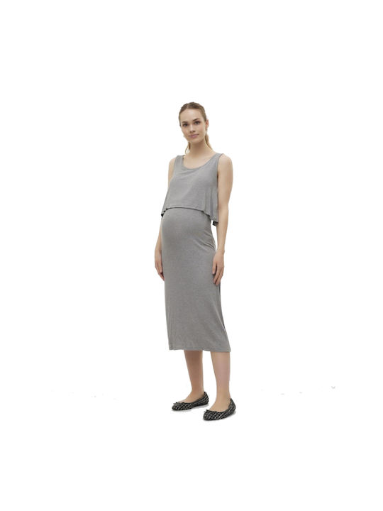 Mamalicious Maternity Midi Dress Gray