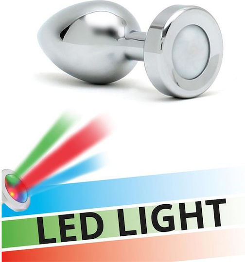 Rimba Anal Plug with LED with Vibration Gray 8cm