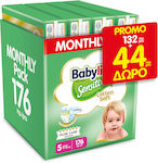 Babylino Ανοιχτές Πάνες Sensitive Μηνιαίο Πακέτο No5 (11-16kg) Babylino (132τεμ) +44τεμ Δώρο