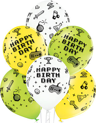 Latex Balloons Gamer Birthday 6 pcs