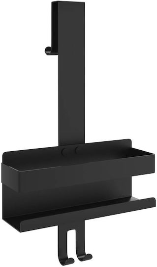 vidaXL Rack de Baie Simplă De Perete ​10x10cm Inox Negru