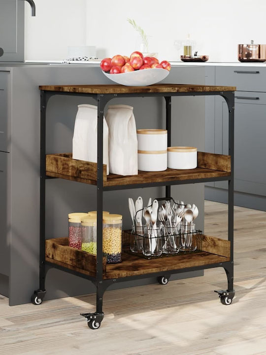vidaXL Kitchen Trolley Wooden Brown 60x41x80.5cm