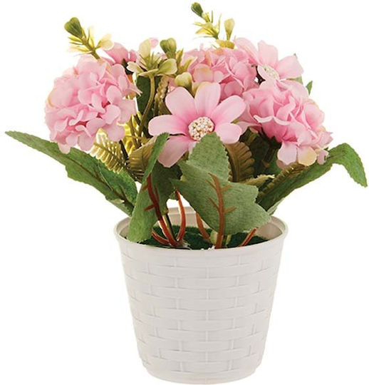 Künstliche Pflanze im Töpfchen Gras Rosa 16cm TnS