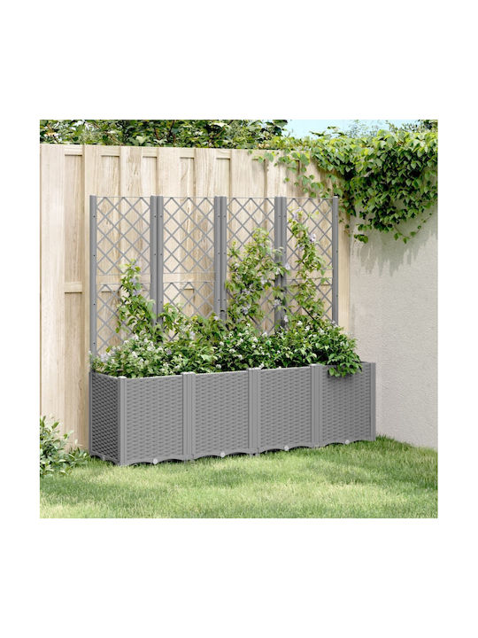vidaXL Grădină Planter Box Plastic Gri deschis ...