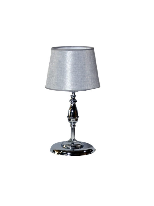 Epiplo-Fos Metal Table Lamp for Socket E27 with Silver Shade and Base