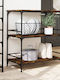 vidaXL Wooden Kitchen Trolley 3 Tiers Brown 100.5x50x105cm