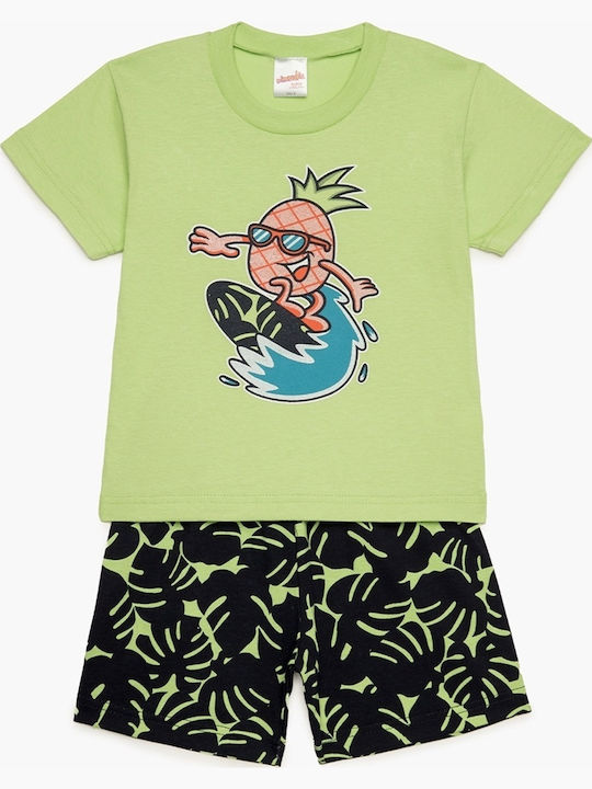 Minerva Детска пижама Лятна Зелена SURF