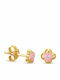 Kontopoulos Kids Earrings Studs with Stones from Gold 14K