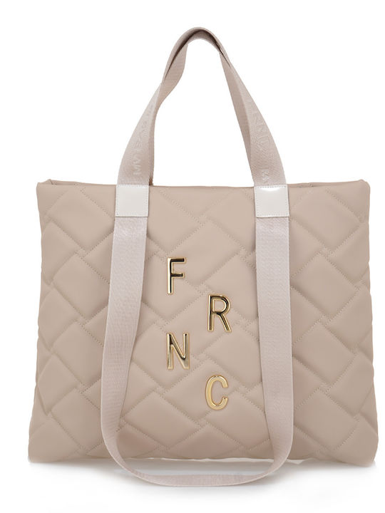 FRNC Damen Tasche Schulter Beige