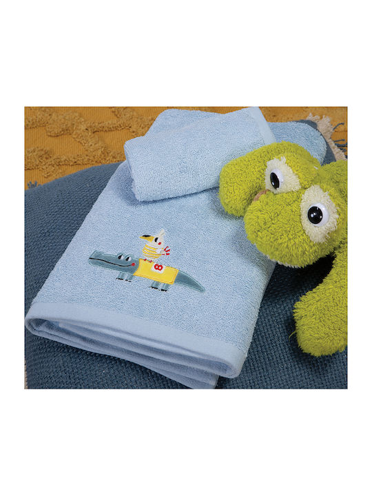 Nef-Nef Homeware Βρεφική Πετσέτα Προσώπου/Χεριών Funtastic L. Blue Βάρους 360gr/m²